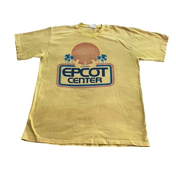 Disney Tops - VTG Disney World WDW Epcot Center 80s Single Stitch Yellow Globe Tshirt Adult L